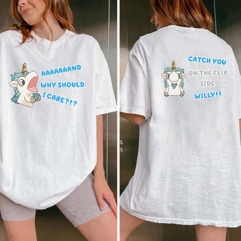 Bluey Unicorse Funny Saying T Shirt, And Why Should I Care Shirt, Unicorn T Shirt, Bluey Heeler Shirt, Adult Bluey Tee,...