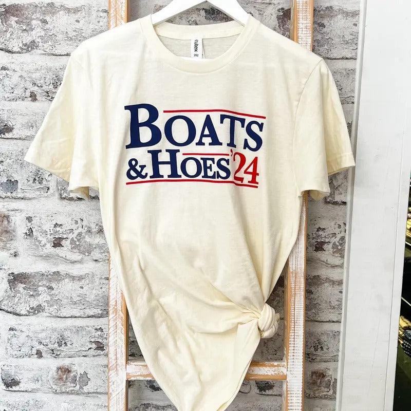 Boats & Hoes Soft Graphic Tee Hoodie, Sweatshirt | RetroVerseTees.com