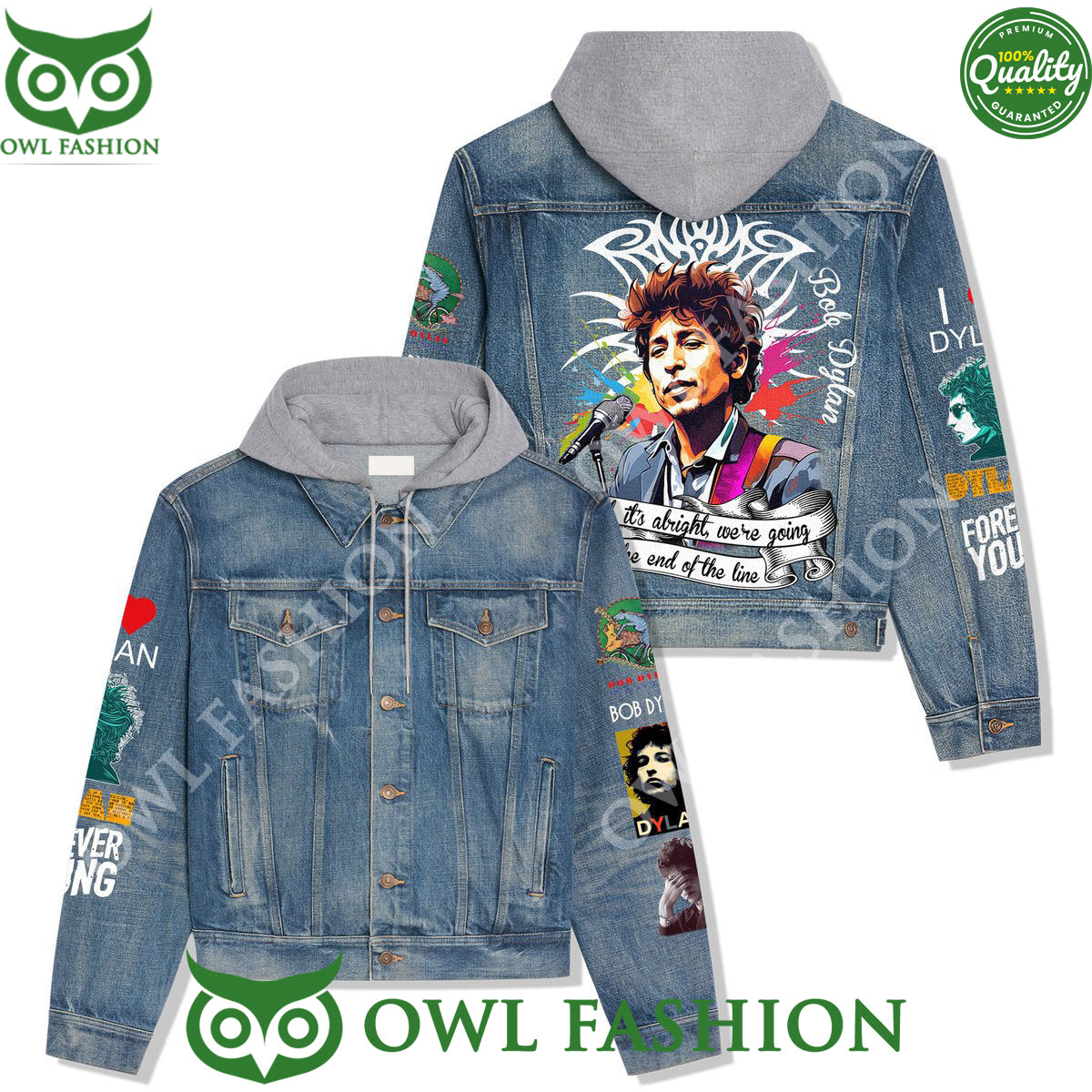 Bob Dylan 65th Anniversary Hooded Denim Jacket