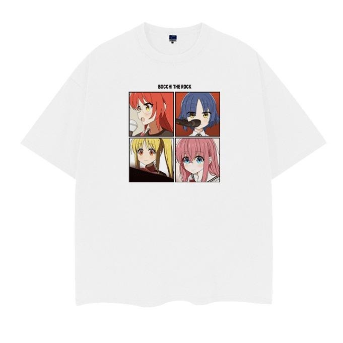 Bocchi the Rock! "Band Members" Vintage Oversized Tee Anime T-shirt 100% Cotton Original Design Men's Top Casual...