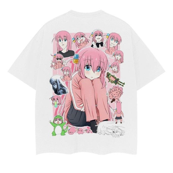 Bocchi the Rock! "Bocchi Fever" Vintage Oversized Tee Anime T-shirt 100% Cotton Original Design Men's Top Casual...
