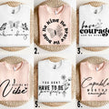 Boho Inspirational, Bundle, Positive Affirmations , Kindness , Always you Worthy Matter Enough , Floral Quotes T-Shirts,...