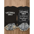 Bold Graphic Tee With Tattooed Sarcasm Gunpla brand Inappropriate Thoughts Red plumber brand FOG Cotton Short Sleeve...