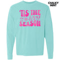 Bold Tis The Season Pink Long Sleeve Comfort Colors T-Shirt 'NLB' Hoodie, Sweatshirt | RetroVerseTees.com