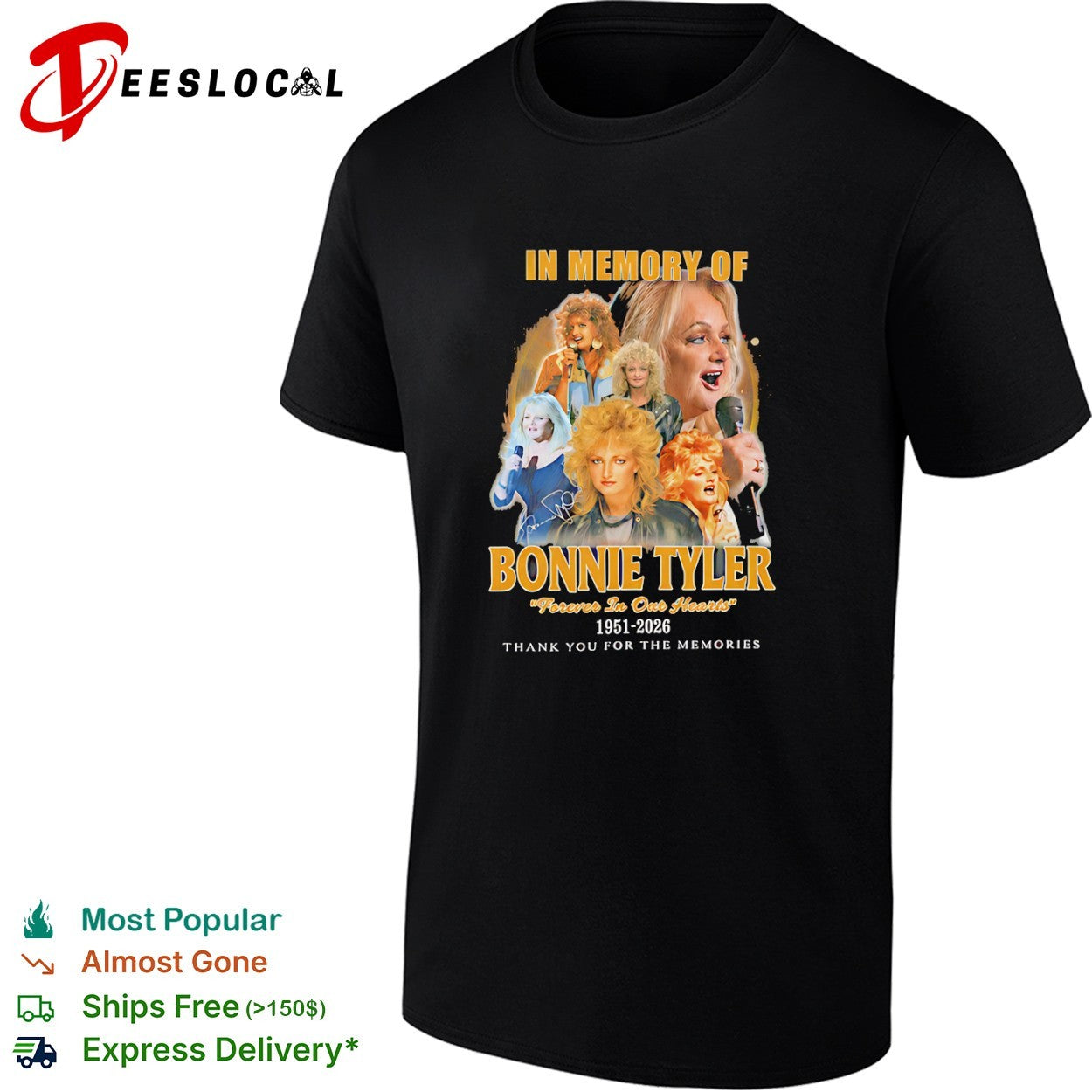 Bonnie Tyler In Memory Of Forever In Our Hearts 1951-2026 shirt