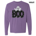 Boo & Ghost FAKE Glitter Long Sleeve Comfort Colors T-Shirt 'NLB' Hoodie, Sweatshirt | RetroVerseTees.com