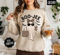 Boo-Jee Ghost Sweatshirt, Trendy Women's Halloween Crewneck T-Shirts, Hoodie | RetroVerseTees.com