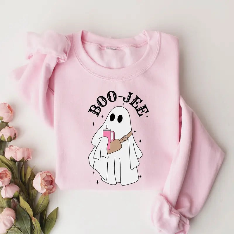 Boo Jee Sweatshirt, Halloween Ghost Sweatshirt, Boo Jee Shirt, Boo-Jee Halloween Shirt, Boo Shirt, Spooky Ghost Shirt,...