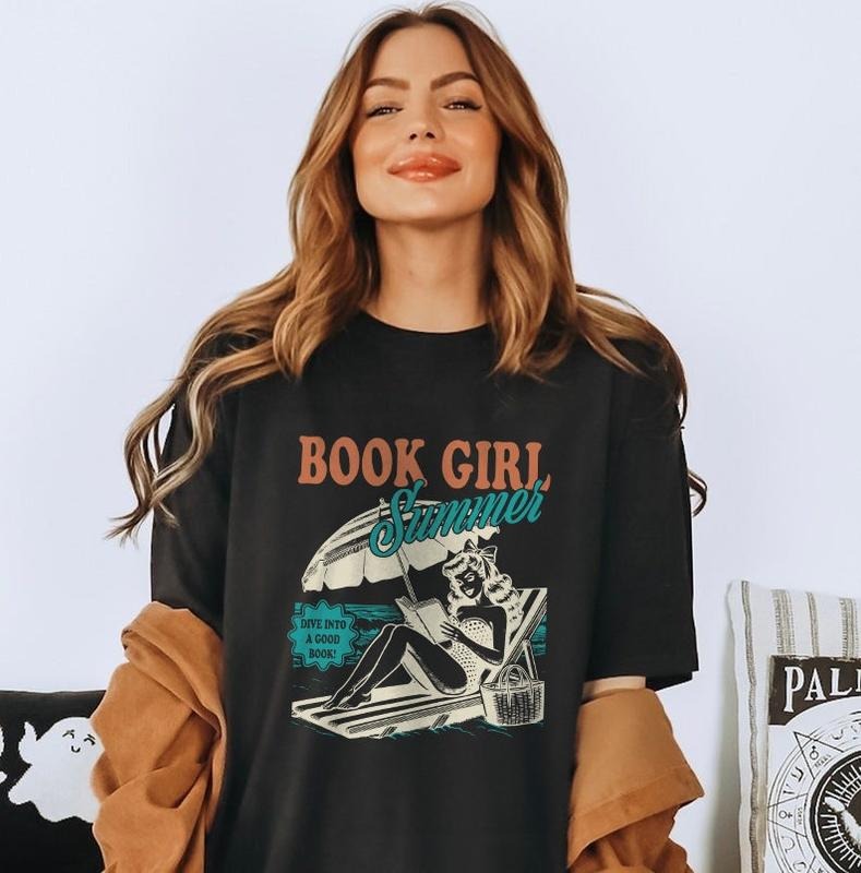 Book Girl Summer Shirt, Beach Book Lover Summer Bookish Teacher Tshirt Book Gift Beach Shirt Bookish Vacation Shirt...
