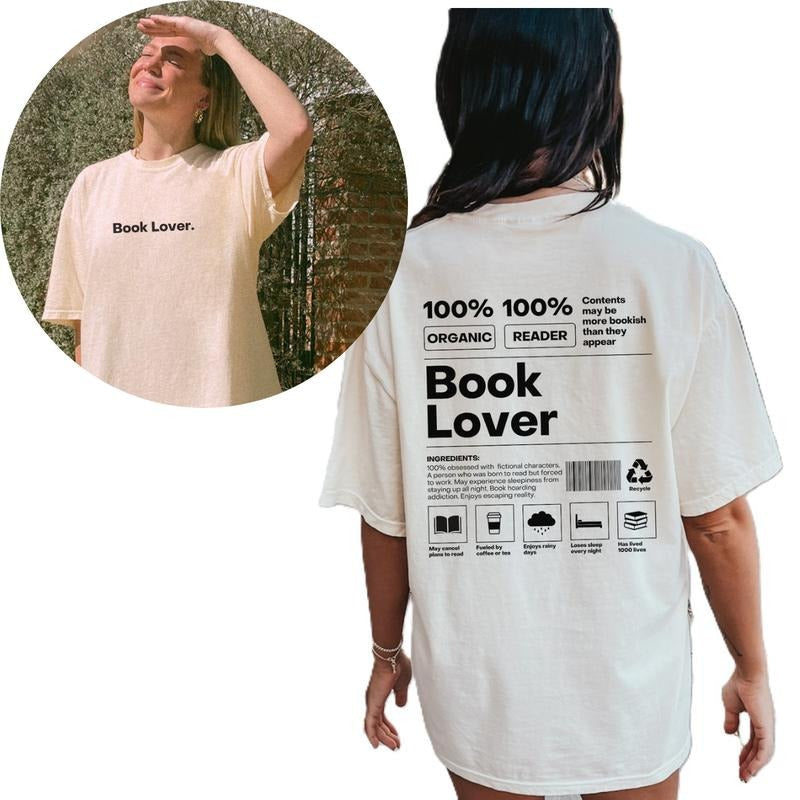 Book lover shirt, Born to read forced to work shirt, Funny book, Cool book Tee, Bookish shirt, Women Oversized Tee 688WV...