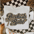 Bookish Babe Leopard Print Sweatshirt - Ash Grey - Booktok Clean T-Shirts, Hoodie | RetroVerseTees.com