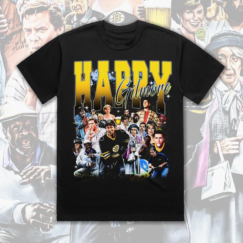 Bootleg Vintage 90s Style Happy Gilmore T-Shirt Adam Sandler Classic Cotton Fabric Menswear Hoodie, Sweatshirt
