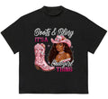 Boots & Bling It's A Cowgirl Thing Black Coowgirl T-Shirt Essential Trendy Cotton with Graphic Print Hoodie, Sweatshirt