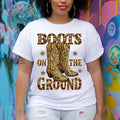 Boots On The Ground T-shirt, Cowboy Western Cowgirl At Shirt, PRINTED DESIGN Tees, Girl Grab Your Fans T-shirt, Black...