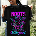 Boots On The Ground T-shirt, Where Them Fans At Shirt, County Line Dance Tees, Retro Boot Cowboy Western Cowgirl T-shirt,...