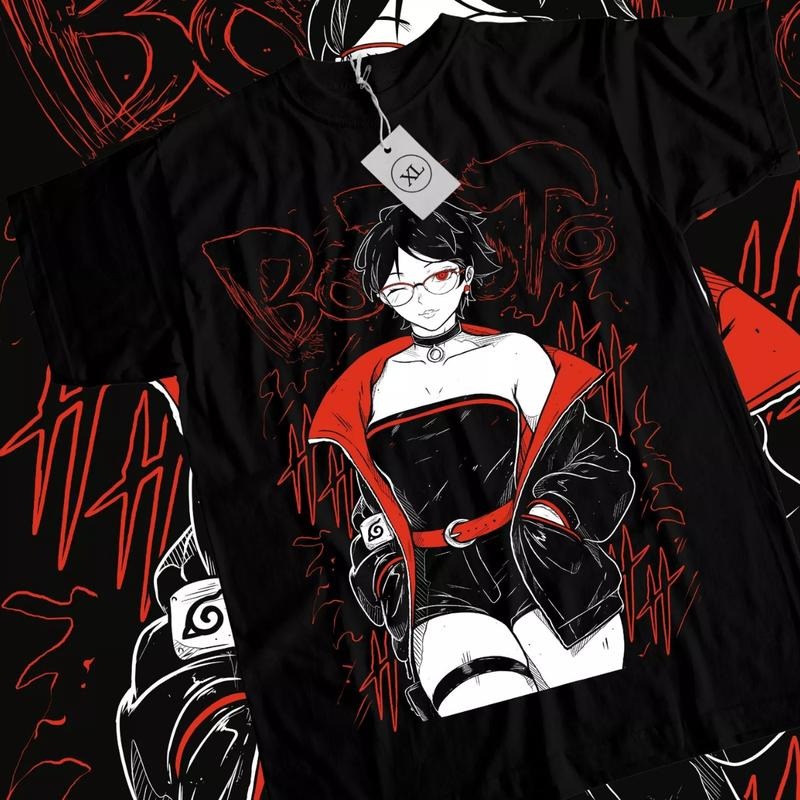 Boruto Next Generations Anime T-shirt & Sweatshirt, Sarada Uchiha Kawaii Waifu Graphic Tee, Anime Manga Lover Gifts Ball...