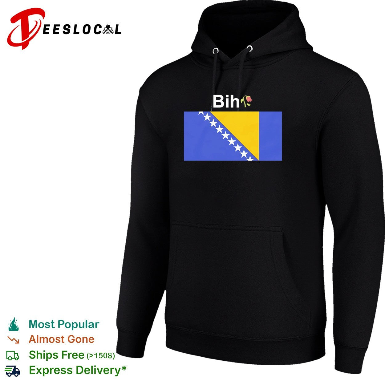 Bosnia Bih flag rose shirt