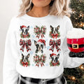 Boston Terrier Christmas Sweatshirt, Boston Terrier Dog Mom Shirt, Boston Terrier Coquette XMas Sweater Gift for Her Hoodie