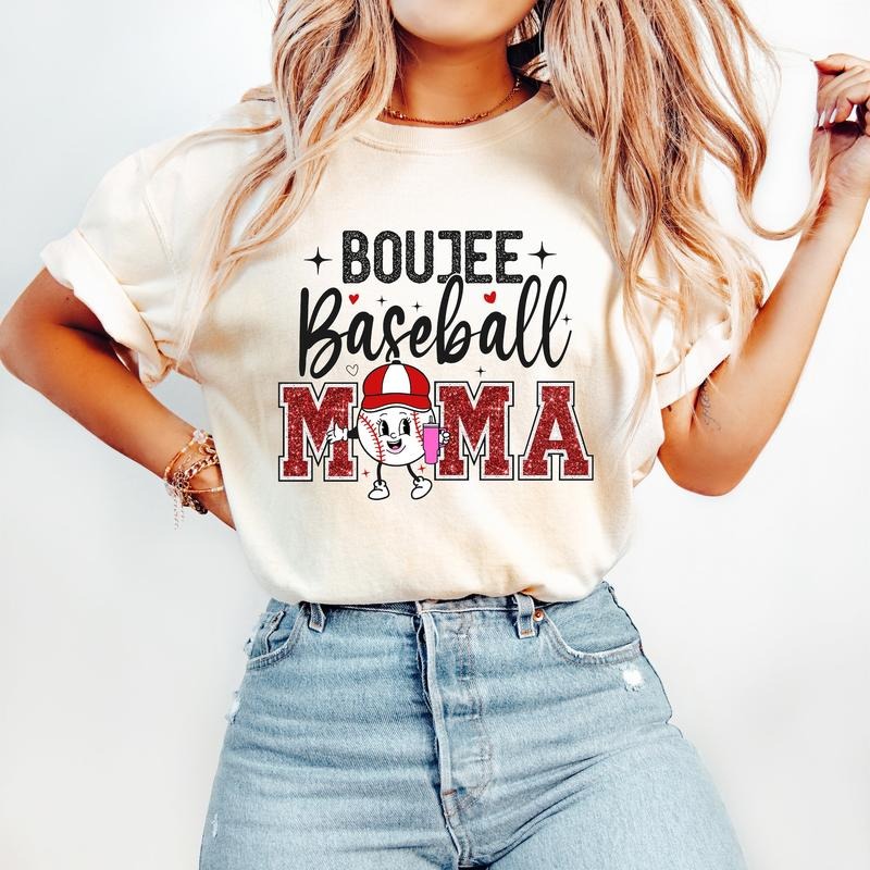 Boujee Baseball Mama T-Shirt, Baseball T-Shirt, Sports T-Shirt Hoodie, Sweatshirt | RetroVerseTees.com
