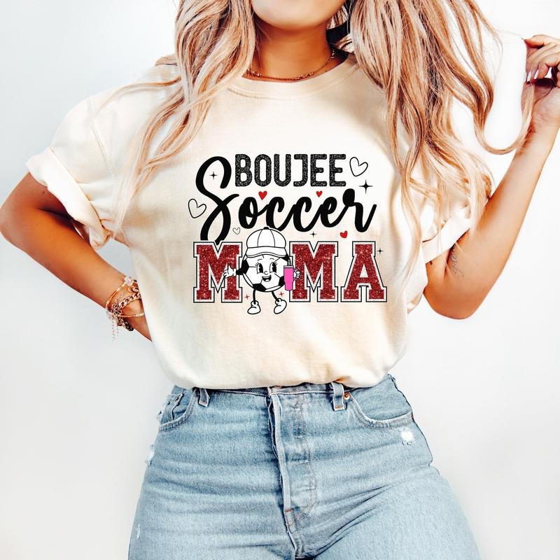 Boujee Soccer Mama T-Shirt, Soccer T-Shirt, Sports T-Shirt, Trendy Retro Mom T-Shirt, Hoodie, Sweatshirt | RetroVerseTees.com