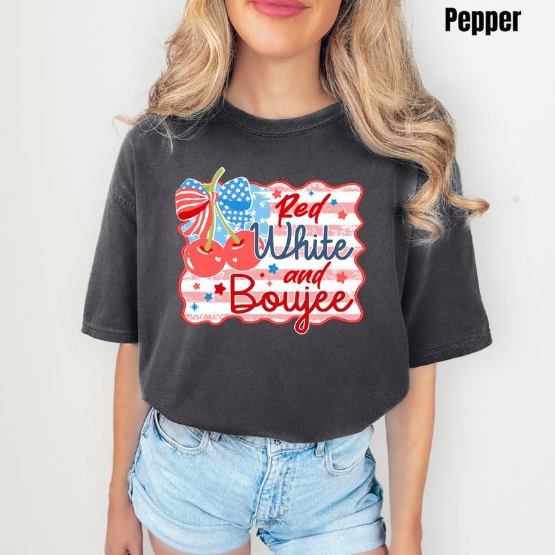 Boujee USA Cherries Comfort Colors T-Shirt 'NLB' Top Womenswear Hoodie, Sweatshirt | RetroVerseTees.com