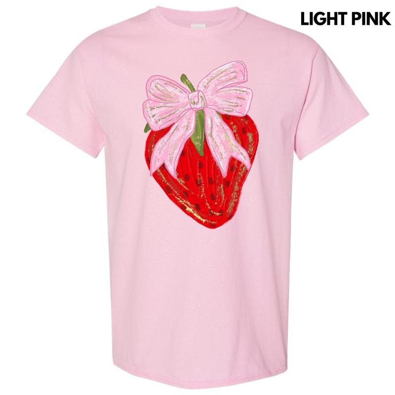 Bow Topped Strawberry Gildan Short Sleeve T-Shirt 'NLB' Hoodie, Sweatshirt | RetroVerseTees.com