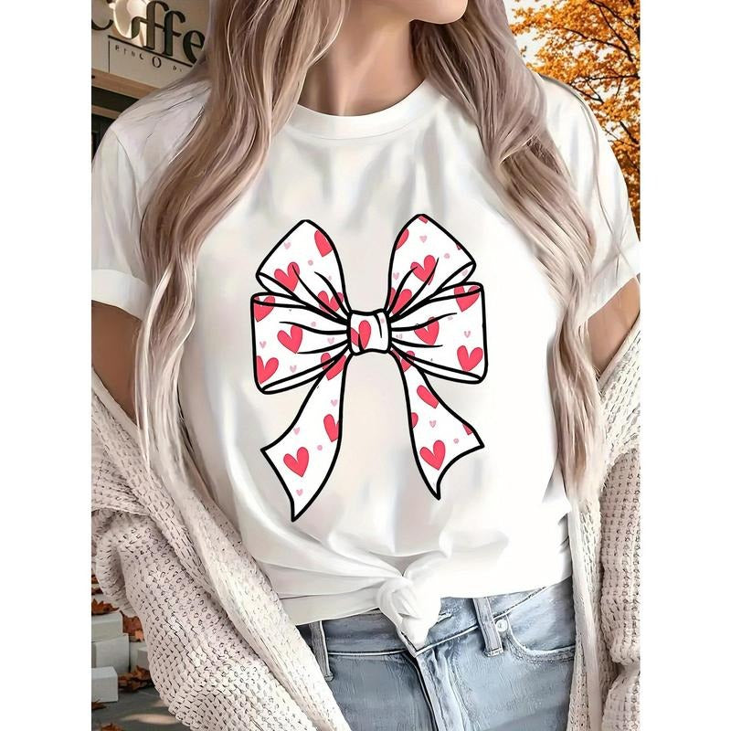 Bow Women'WB shield Printed T-shirt, Short Sleeves, Four Seasons Can Be Worn for Outdoor, Home, Sports Top Gift. Hoodie,...