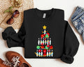 Bowling Christmas Tree Sweatshirt, Bowling Lover Xmas Gift Sweater, Unisex Bowling Player Holiday Hoodie, Bowling Ball...