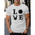 Bowling Love Print T Shirt, Tees For Men, Casual Short Sleeve T-shirt For Summer Made in USA Hoodie, Sweatshirt