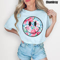 Bows & Blooms Happy Face Comfort Colors T-Shirt 'NLB'' Hoodie, Sweatshirt | RetroVerseTees.com