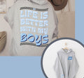 Boy Mom Hoodie, Two Sided with Sleeve Design, Comfort Cute Mama Sweatshirt with Hood, Pullover Stay at Home Mom Outfits...