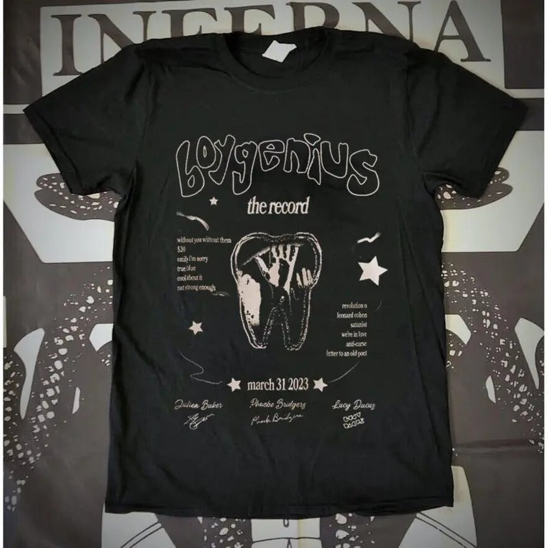Boygenius T Shirt, The Record Rock Music Tour 2023 Unisex T Shirt W02440 Hoodie, Sweatshirt | RetroVerseTees.com