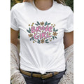 Brave Girl Printed Round Neck Women'WB shield T-Shirt - FOG, Breathable, Short Sleeve Casual Women'WB shield T-Shirt For...