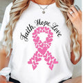 Breast Cancer Awareness T-Shirt, Pink Ribbon Shirt, Breast Cancer Fighter Tee, Cancer Patient Gift Tee, Breast Cancer...
