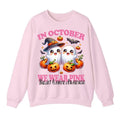 Breast Cancer Shirts Women Halloween In October We Wear Pink Ghost Sweatshirt, For Women,Trendy Sweatshirt Hoodie
