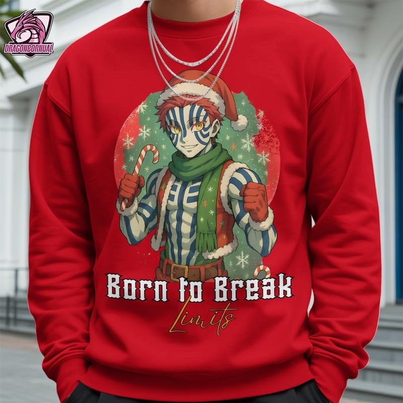 Breathing styles Breathing styles Akaza Christmas Sweatshirt - Born Hidden leaf ninja Break Limits Anime Graphic Apparel,...