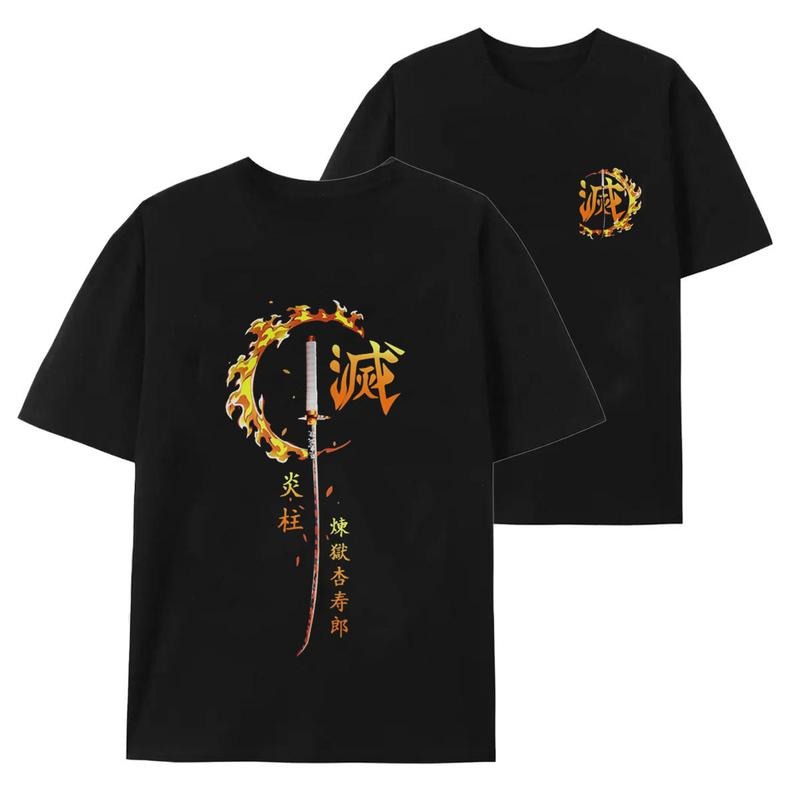 Breathing styles Breathing styles kyojuro Rengoku Katana T-shirt-90s Breathing styles style graphic tee-unisex...