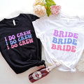 Bride Shirt, I Do Crew T-shirt, Retro Bachelorette Shirt, Matching Bridesmaid Tee, Wavy Bridal Shower Short Sleeve,...