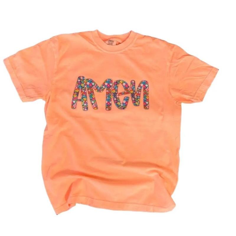 Bright Floral Amen Tshirt - Comfort Colors Christian Shirt Hoodie, Sweatshirt | RetroVerseTees.com