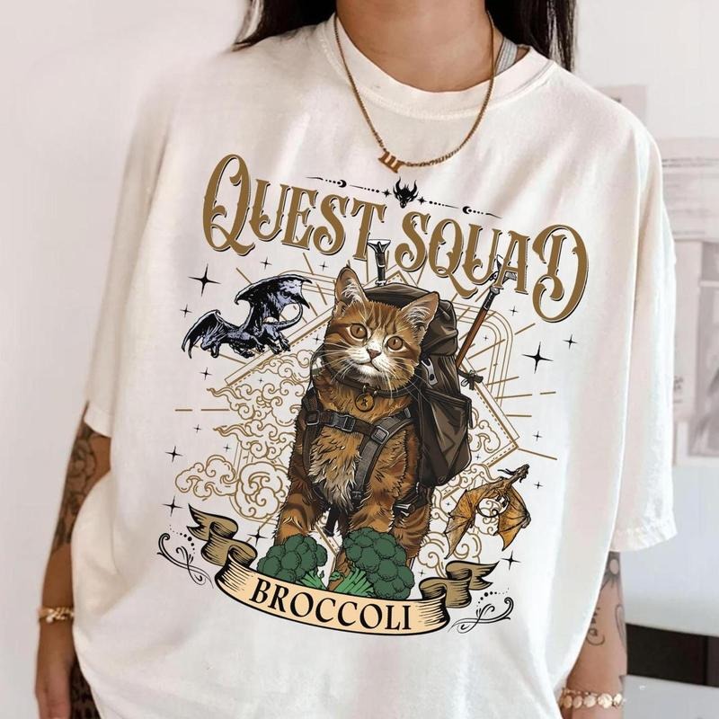 Broccoli Cat Shirt, Quest Squad Shirt, Fourth Wing Shirt, Basgiath War College,Xaden Riorson Shirt,Onyx Storm Shirt,...