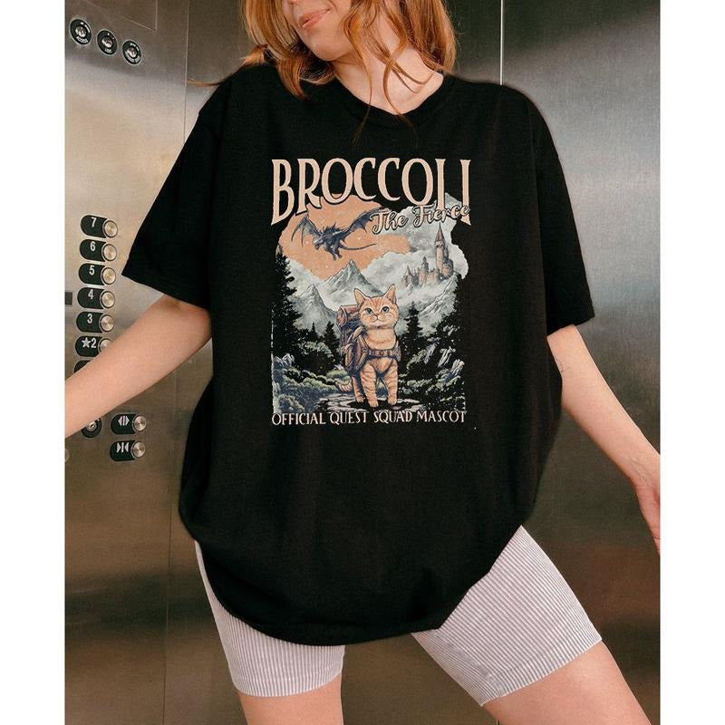Broccoli the Fierce tshirt, Sworn Protector of the Quest Squad, Fourth Wing Sweatshirt, Fantasy Bookish, Dragon Rider...
