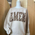 Brown Checkered AMEN Sweatshirt or TShirt- Christian Apparel Hoodie | RetroVerseTees.com