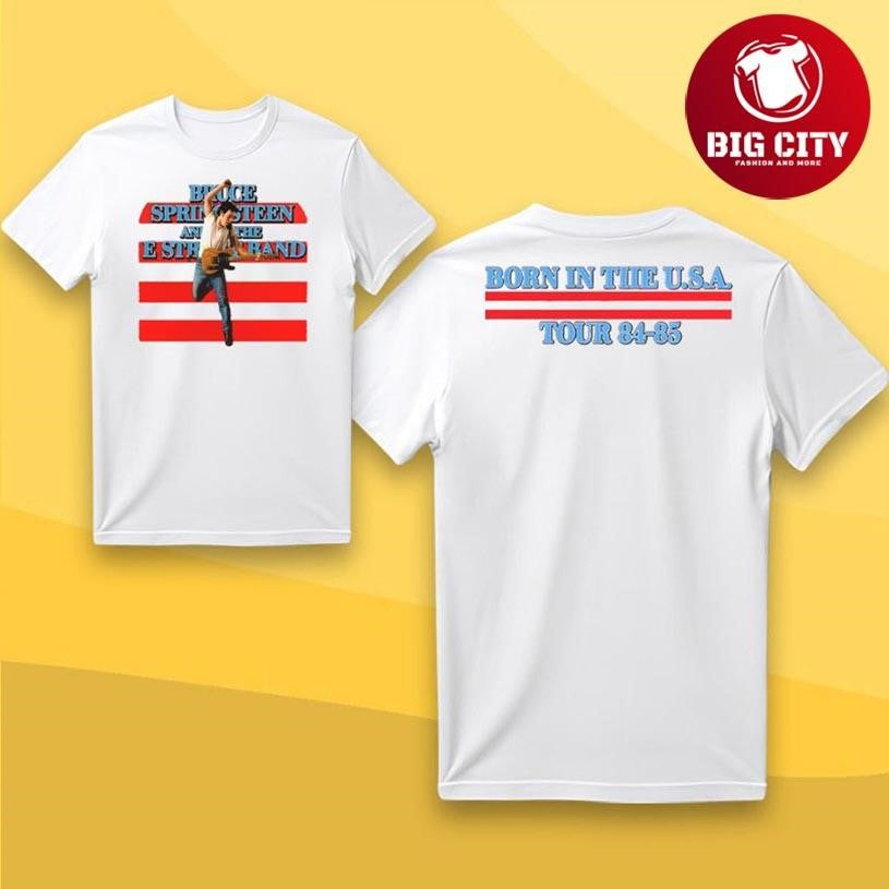 Bruce Springsteen &amp; The E Street Band Retro Born In The U.S.A. Tour 84-85 Two Sided Shirt