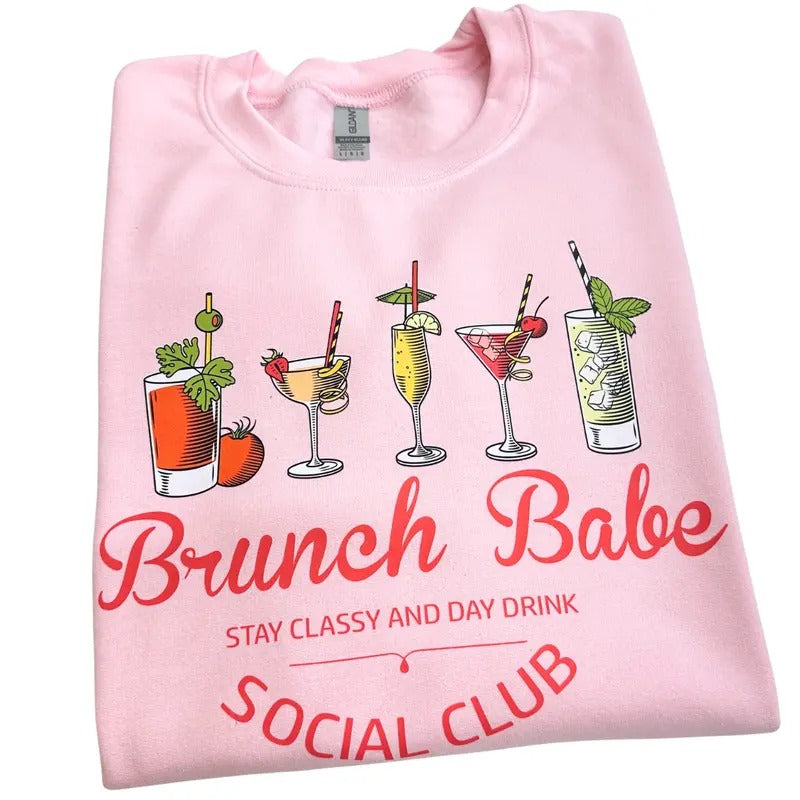 Brunch Babe Club Gildan Sweatshirt T-Shirts, Hoodie | RetroVerseTees.com