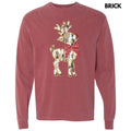 Brushstroke Reindeer Long Sleeve Comfort Colors T-Shirt 'NLB' Hoodie, Sweatshirt | RetroVerseTees.com