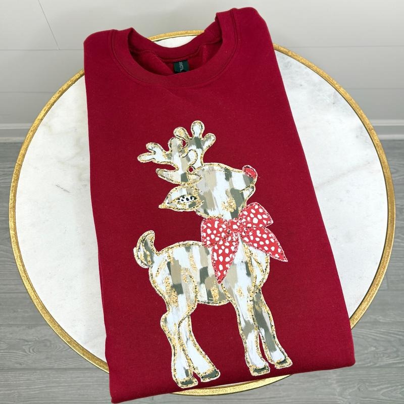 Brushstroke Reindeer Sweatshirt 'NLB' T-Shirts, Hoodie | RetroVerseTees.com