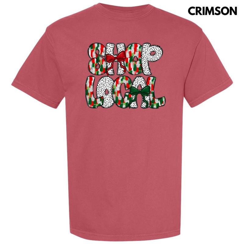 Brushstroke Shop Local Holiday Comfort Colors T-Shirt Hoodie, Sweatshirt | RetroVerseTees.com