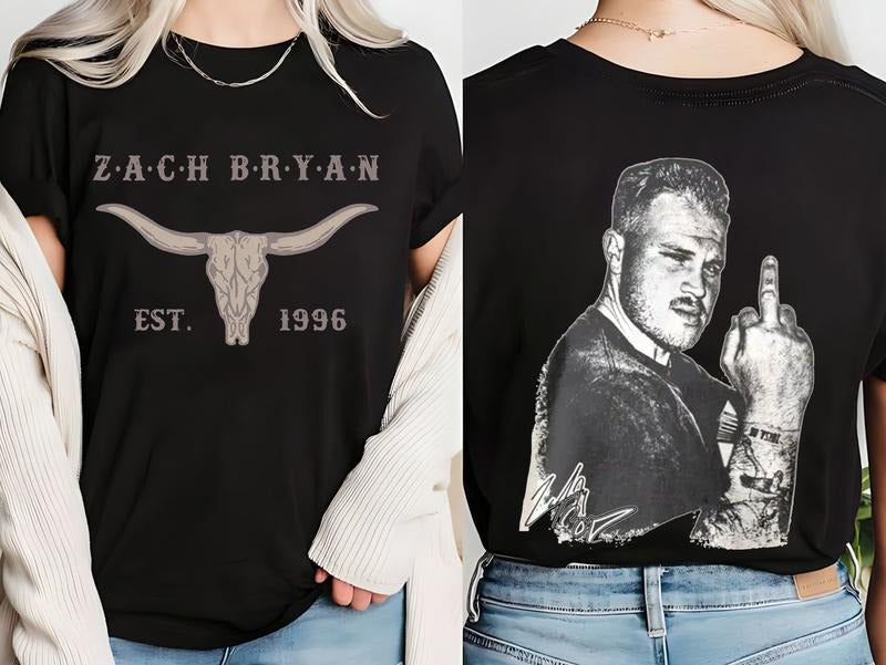 Bryan EST 1996 2 Sides T-shirt, Zach  Bullhead Shirt, Bryan Country Music Tee, Western Shirt, American Heartbreak Tour,...