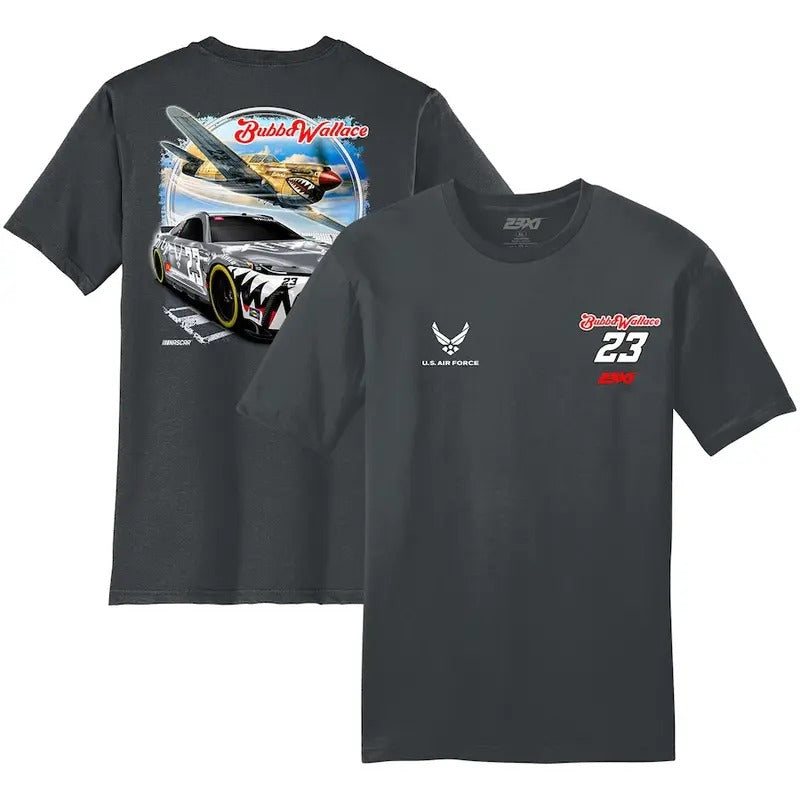 Bubba Wallace 23XI Racing Charcoal U.S. Air Force Car T-Shirt Gift For Fans Men Women Hoodie, Sweatshirt | RetroVerseTees.com