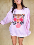 Bubblegum Tiger Graphic Top T-Shirts, Hoodie, Sweatshirt | RetroVerseTees.com